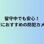 留守中でも安心！高齢者におすすめの防犯カメラ3選｜失敗しない選び方と設置のコツ