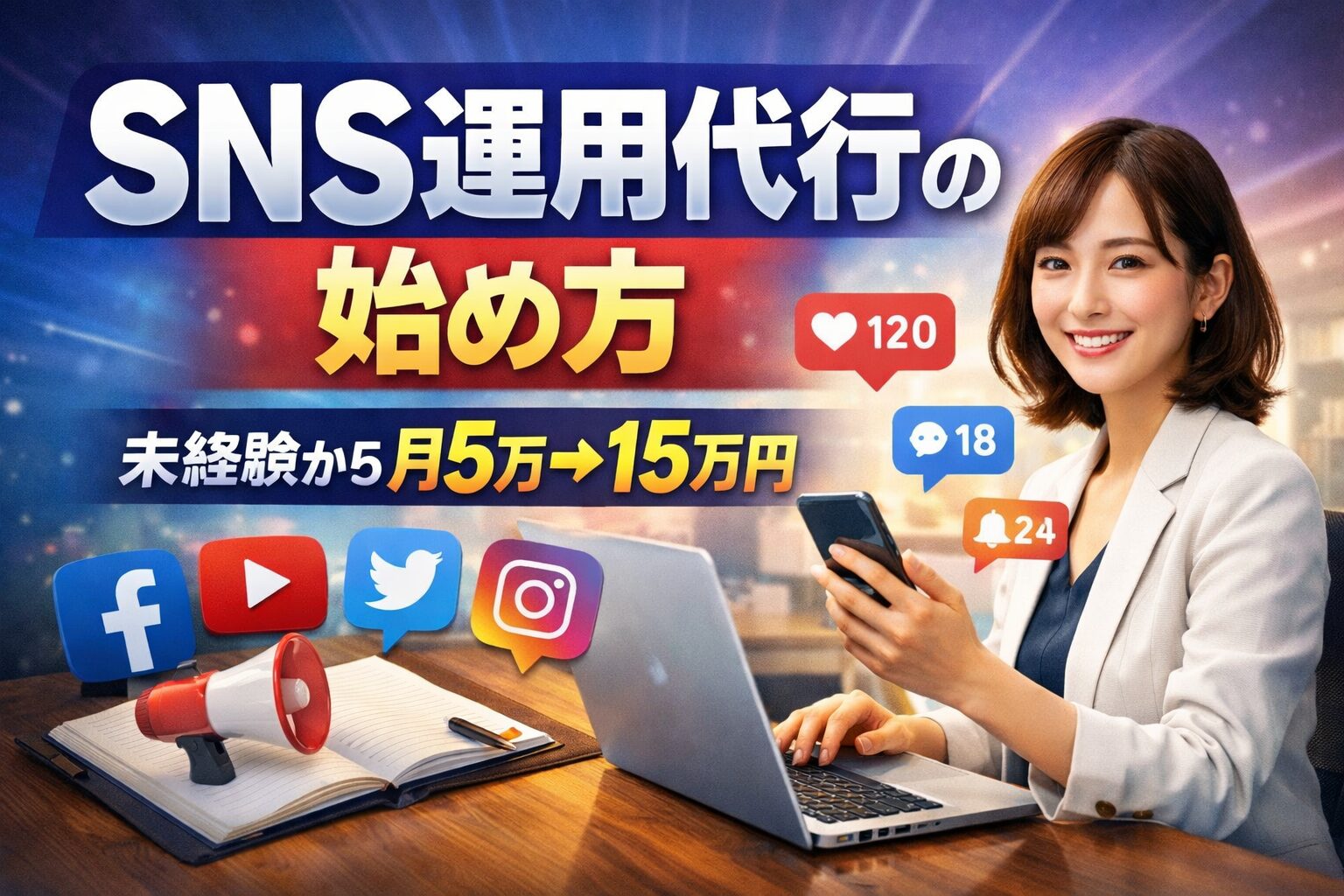 【完全版】SNS運用代行副業の始め方 未経験から月5万→15万円を作る実践ロードマップ