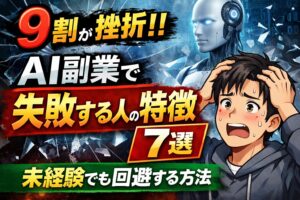 【9割がここで挫折】AI副業で失敗する人の特徴7選｜未経験でも回避する方法