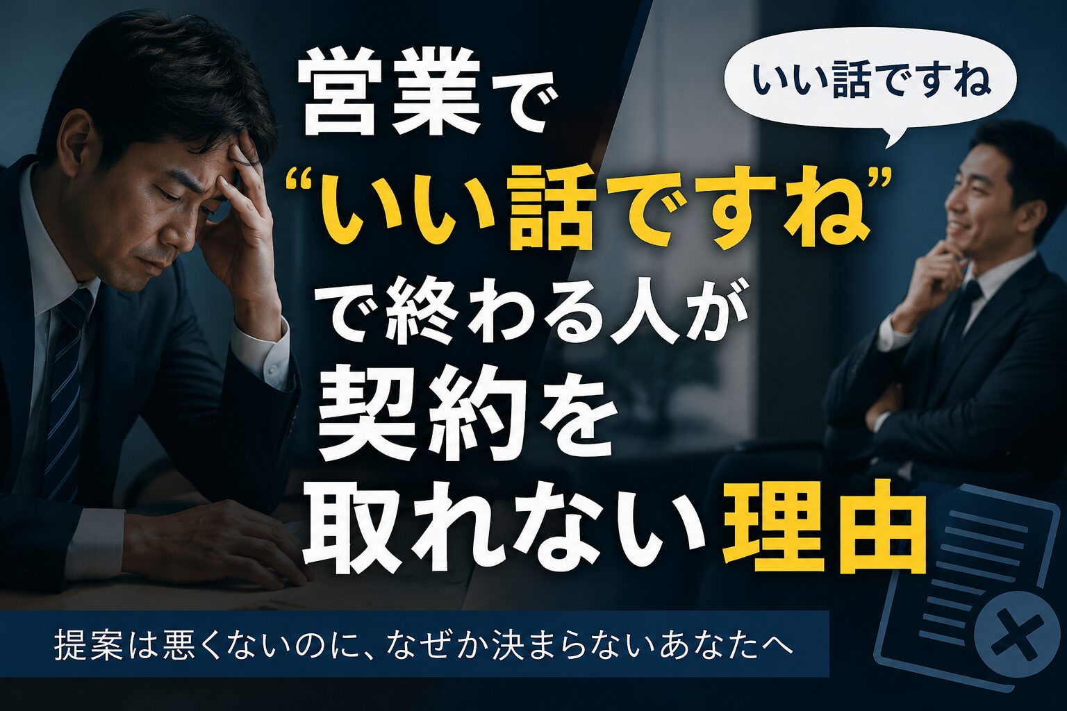 営業で“いい話ですね”で終わる人が契約を取れない理由