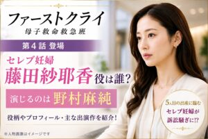 『ファーストクライ』藤田紗耶香役は誰？セレブ妊婦を演じる野村麻純を紹介