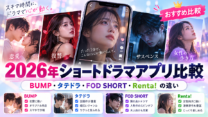 2026年ショートドラマアプリ・サービスおすすめ比較｜BUMP・タテドラ・FOD SHORT・Renta!の違い