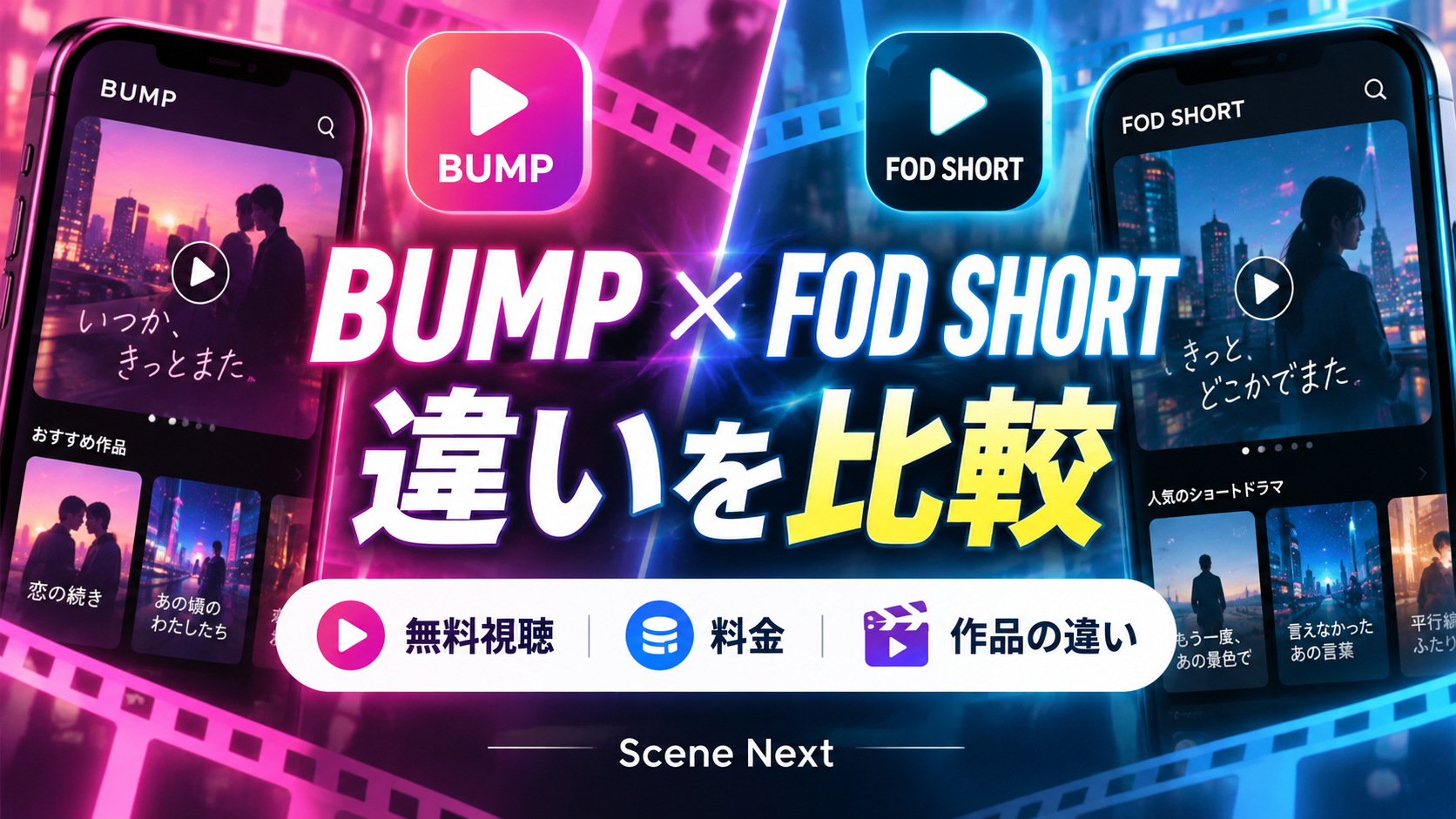 BUMPとFOD SHORTの違いは？無料で見る方法・料金・作品の選び方を比較
