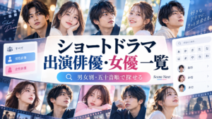 ショートドラマ出演俳優・女優一覧｜男女別・五十音順で出演作品と役名を探す