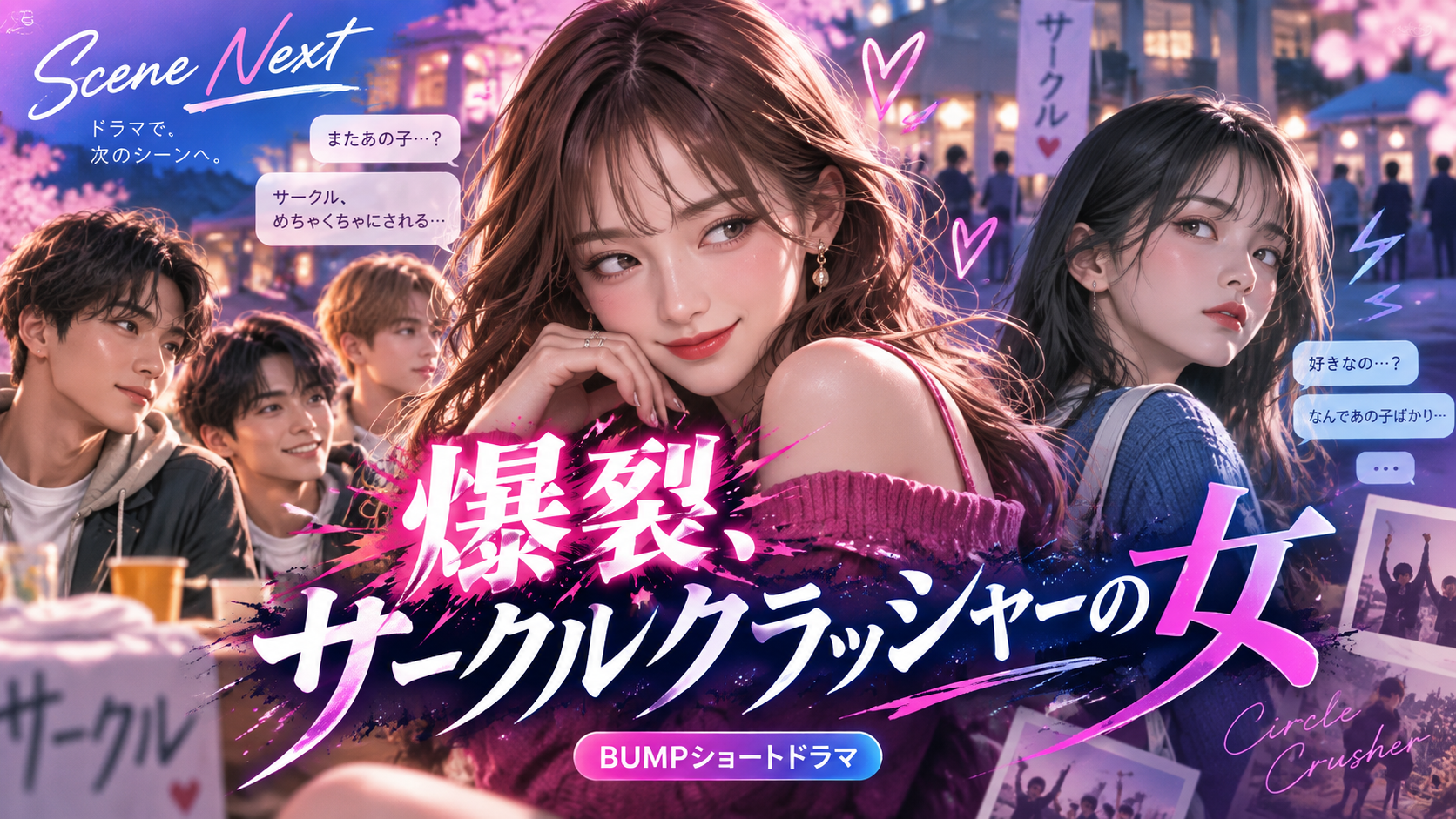 爆裂、サークルクラッシャーの女はどこで見れる？キャスト・全23話・BUMP配信情報